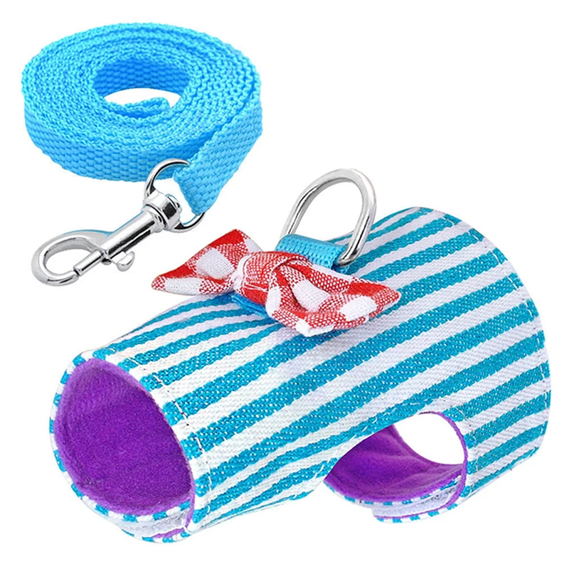 Set di imbracature e guinzagli per piccoli animali domestici per furetto cavia coniglietto criceto cucciolo Bowknot pettorale imbracatura forniture per animali domestici