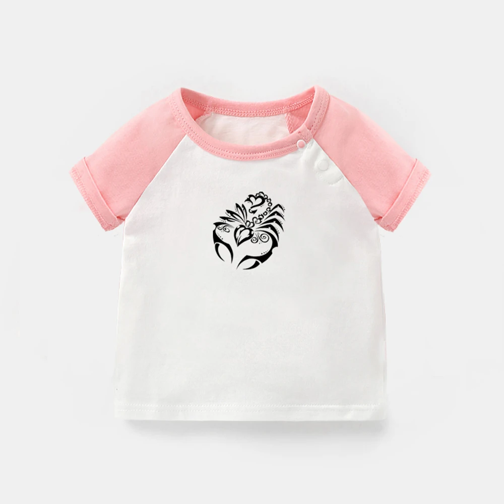 

Constellation Capricorn Symbol Design Newborn Baby T-shirts Scorpio Pisces Printing Graphic Raglan Color Short Sleeve Tee Tops