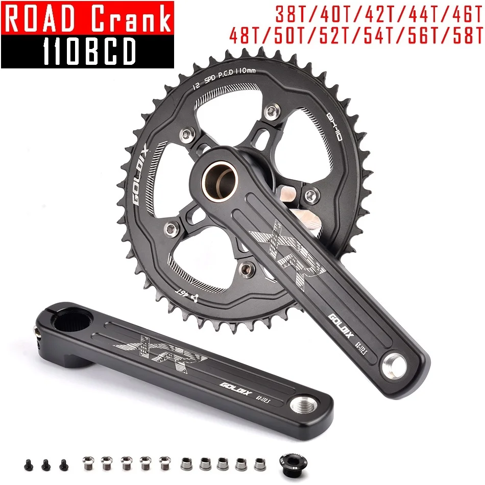 

110BCD Road Bike Folding Bike Hollow Crankset 170/172.5/175mm Crank Narrow Wide Chainring 38T-58T For SHIMANO SRAM 9-12 Speed