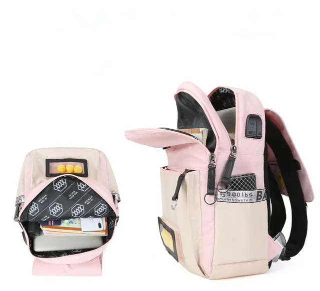 Waterproof Children School Bags for Girls USB School Backpacks With squirrel Kids Printing Schoolbag Kids Satchel Teens mochila