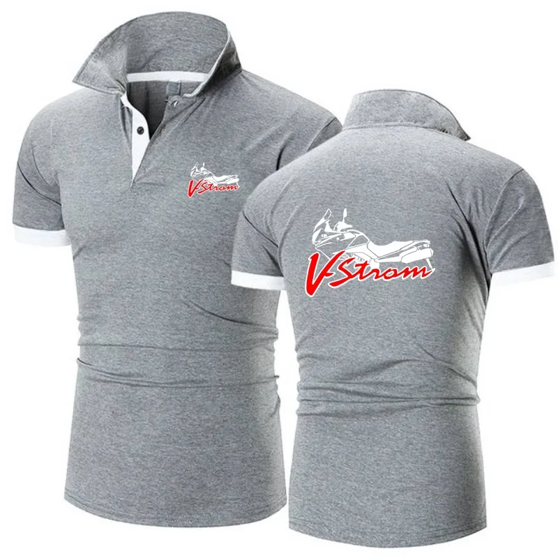 Polo Shirts Men TShirt Motorcycle V-Strom DL 650 Motorsport Team Logo _Suzukies_ Tees Military Style Jersey Golftennis Topshirts