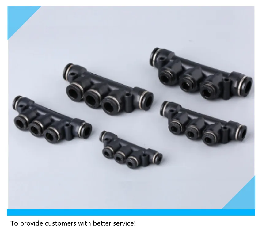 5PCS Pneumatic fittings 5 way fittings black colour PK-4 PK 6 PK 8 PK 10 PK 12