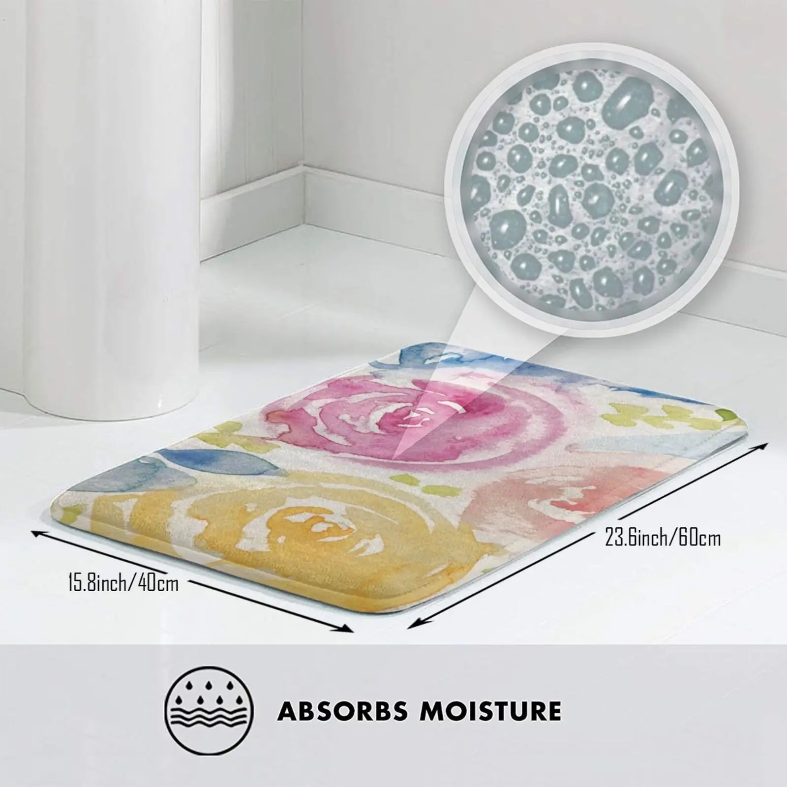 مجردة الملونة المائية الزهور حصيرة البساط السجاد المضادة للانزلاق الحصير غرفة نوم مجردة الزهور المائية الزهور المائية