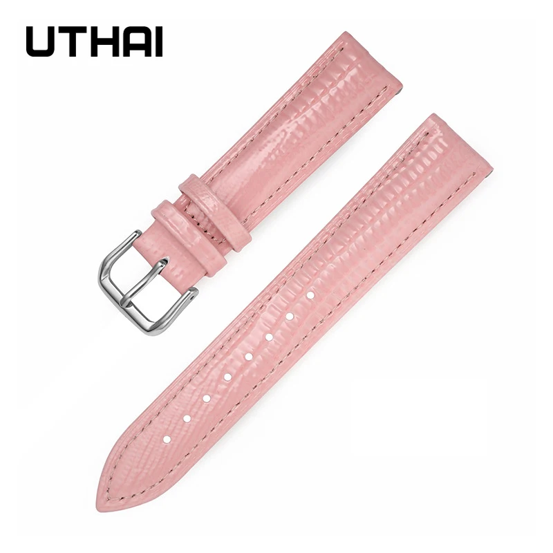 Watchband Leather strap 20mm 22mm watch band 12~22mm Lizard pattern patent leather shiny men\'s and women\'s belt UTAHI Z77