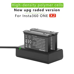 2Pcs For Insta360 ONE X2 1800mAh Battery+LED Dual Charger 360 Panoramic Action Camera x2 Batteries Accessories