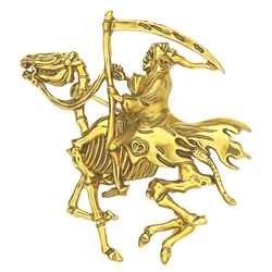 Bonsny Alloy Antique Gold Plated Halloween Grim Death Reaper Brooches Skull Skeleton Pin Jewelry For Lady Girls Gift Accessories