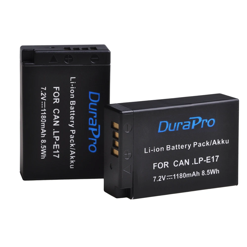 DuraPro 1180mAh LP-E17 LPE17 LP E17 Battery + LCD USB Dual Charger for Canon EOS Rebel T6i 750D T6s 760D M3 8000D Kiss X8i