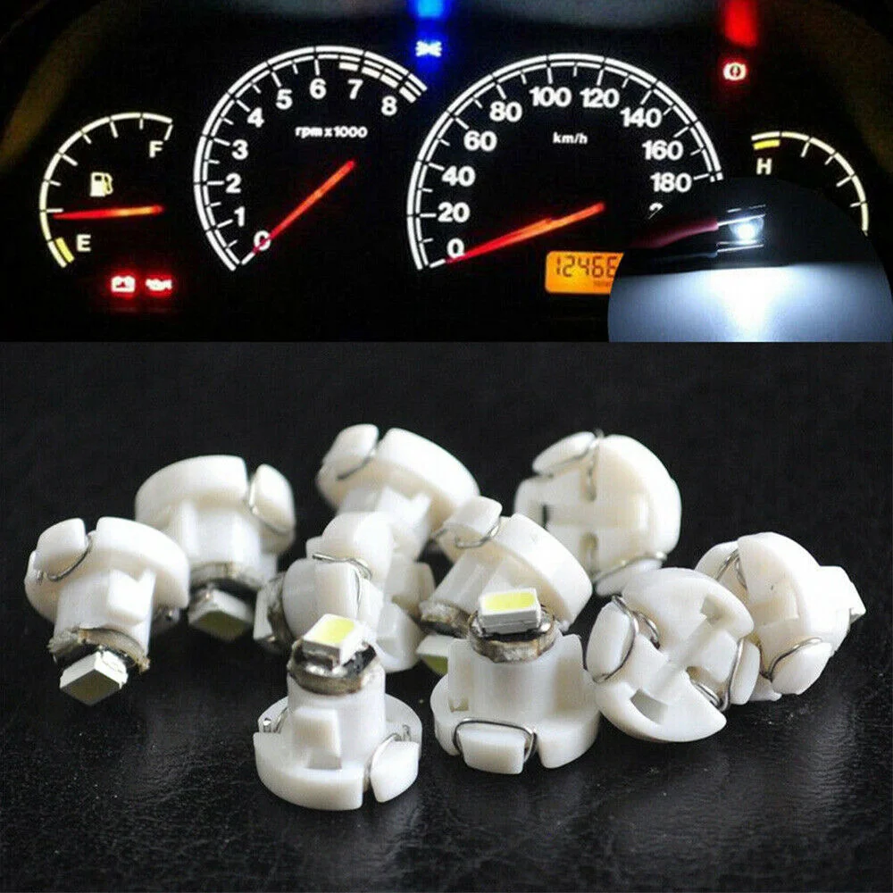 

10x T4 T4.2 Neo Wedge 1-SMD LED Cluster Instrument Dash Climate Bulbs White Car Tuning Interior Parts Accessories Products