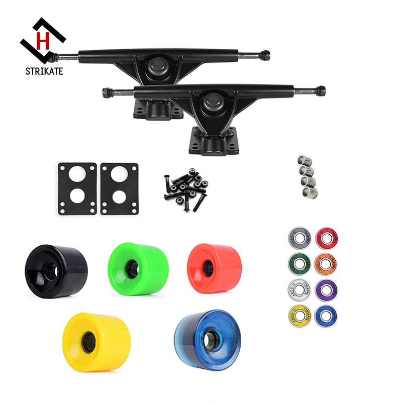 Longboard Truck Wheels Combo 7inch UB truck with 70mm Bearing Wheels Hardware Kit