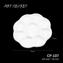 Artsecret White Ceramics Round 9 Hole Palette for Acrylic Oil Watercolor Gouache Craft DIY Art Painting Easy Washing