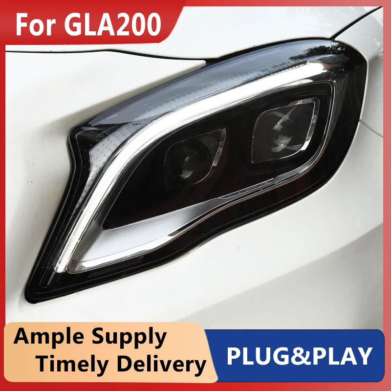 Cars Headlight For Mercedes-Benz GLA200 GLA220 GLA260 Headlights LED DRL Running lights Bi-Xenon Beam Fog lights angel eyes