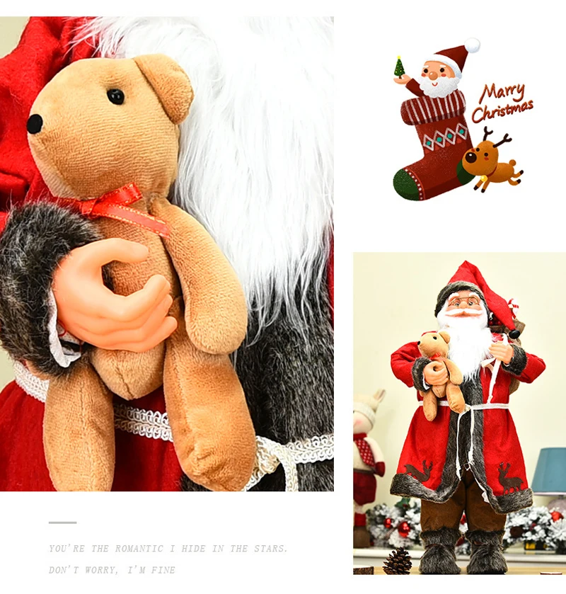 New Creative Hug Bear Santa Claus Christmas Ornaments Can Be Used As Party Holiday Decorations Can Be Used As Gifts For Friends