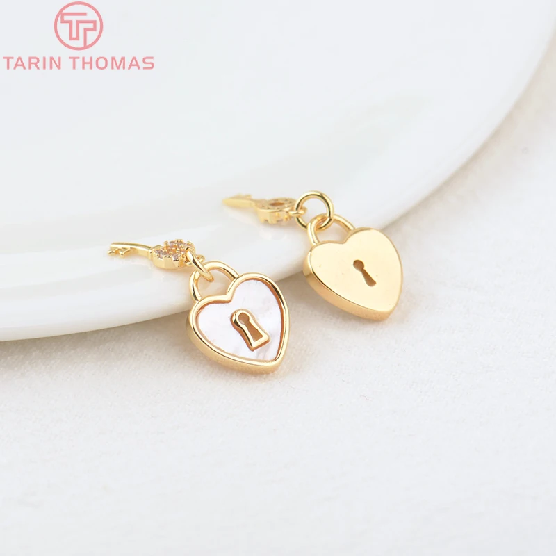 (1332)2PCS 15x15.5MM 12x13MM 24K Gold Color Brass with Shell Ginkgo Key Charm Pendants for  Jewelry Making Findings Accessories