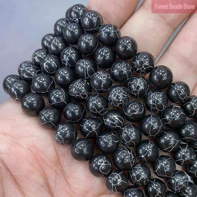 Natural Stone Black Turquoises Loose Beads 15\