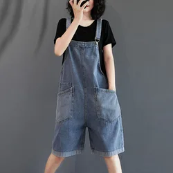 Loose Suspender Jeans Women Jeans Jumpsuit 2022 New Summer Cowboy Playsuits Sling Wide Legs Denim Shorts Female Tooling W770