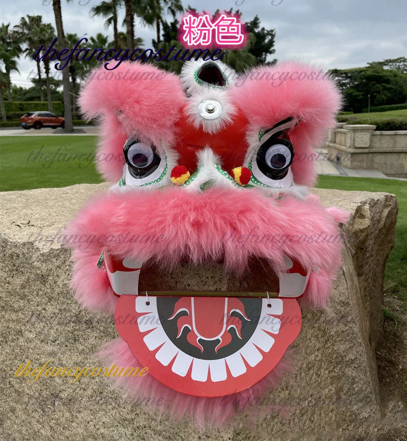 Chinese Lion Dance Props para Crianças, Trajes de Mascote, Traje Da Família Dos Desenhos Animados, Vestido para Festa, Carnaval, Festivo, 12 ", 2-5 Idade