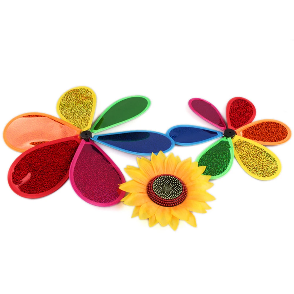 Colorful Sunflower Windmill Wind Spinner Whirligig Kids Toys Yard Garden Decor Home Garden Yard Decoration For Kids Children