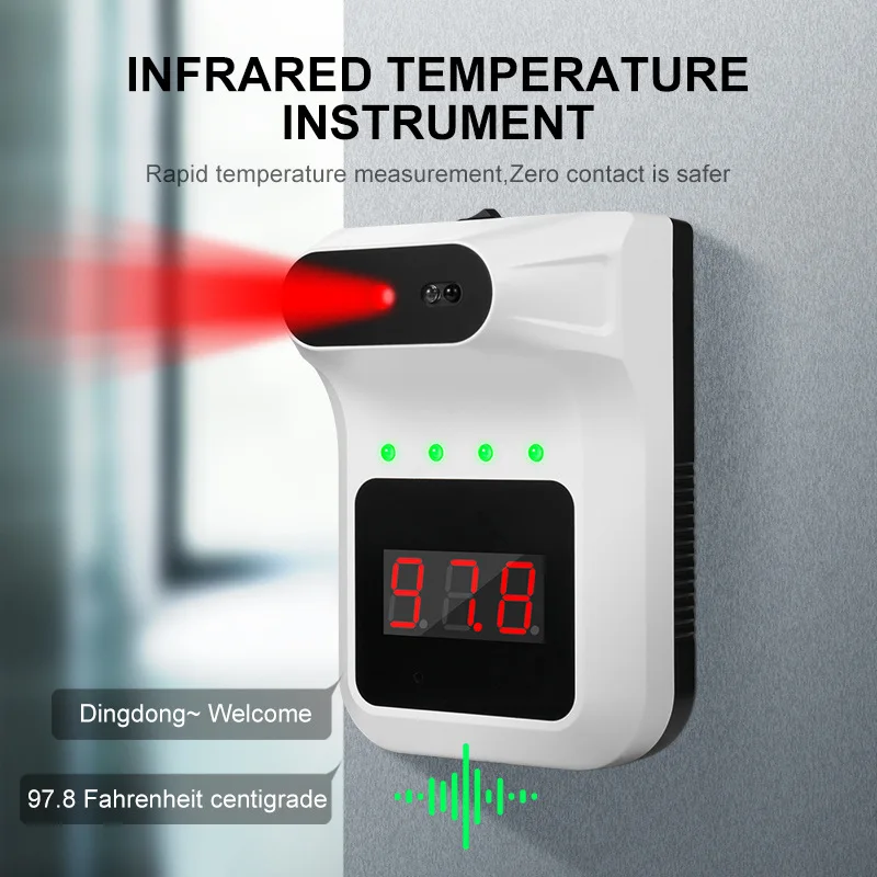 

Non Contact Forehead Temperature Gun Wall Mounted Temperature Gun Intelligent Voice Broadcast Bluetooth Infrared Thermometer