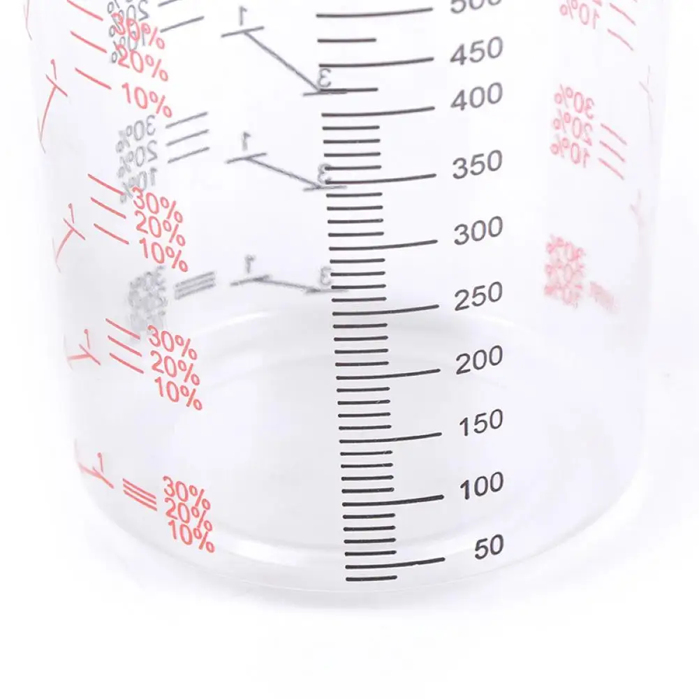 Taza medidora graduada para mezclar líquidos, recipiente de plástico transparente para pintura, 10 piezas, 600ml