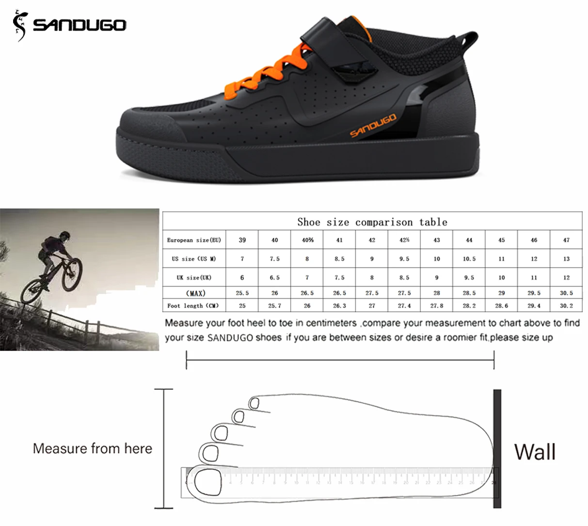 Sandugo Cycling Shoes for Men Apply to Mountain Bike Downhill Uphill and Indoor Bicycle Compatible With SPD and FlatPedal