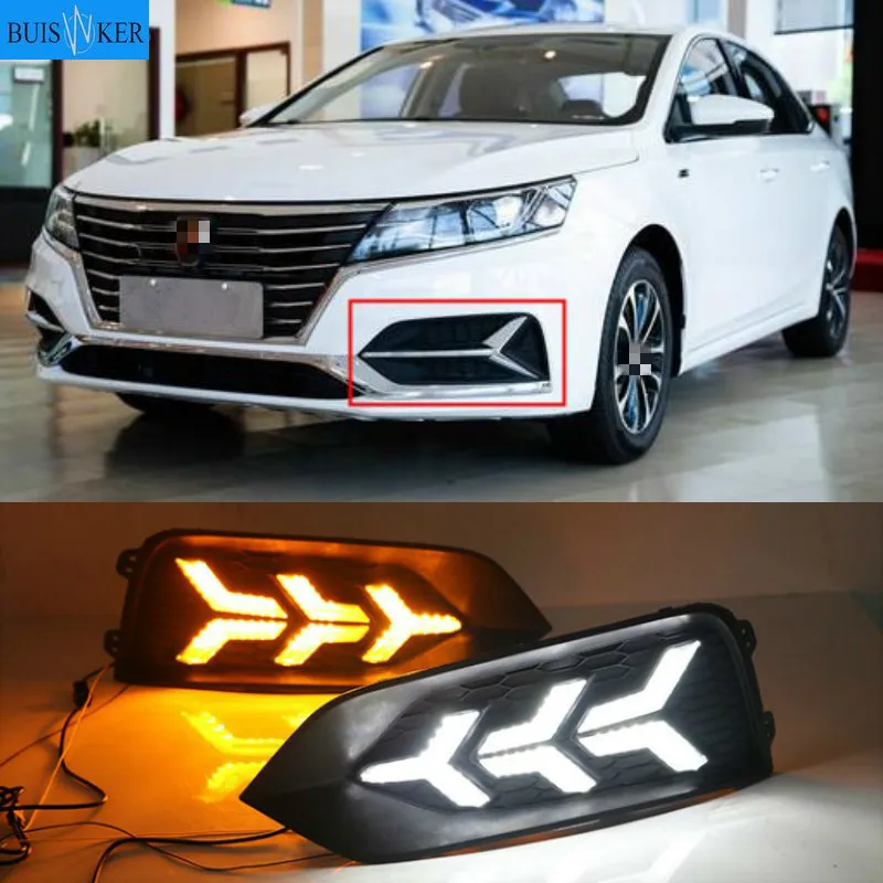 

LED Daytime Running Lights DRL Fog Lamp with Yellow Turn Signal Lamp For Roewe EI6 2019