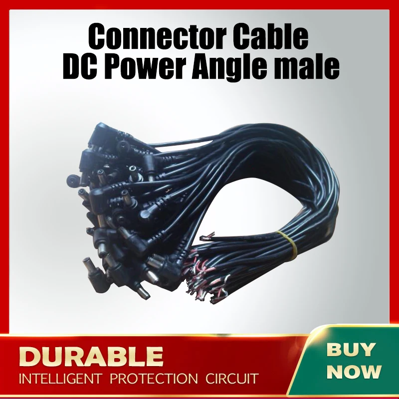 10PCS 50cm DC Power Angle Male 5.5x2.5 Mm Connector Cable Plug Jack Adapter DC Pigtail Male 90 Degree Wire Connector