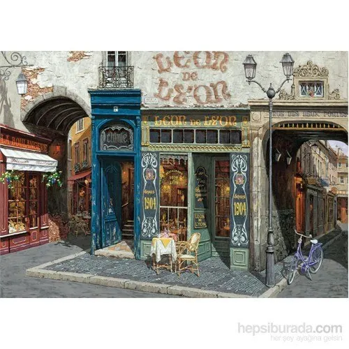 Art Jigsaw Wooden Puzzle 1000 Parts Cafe Leon