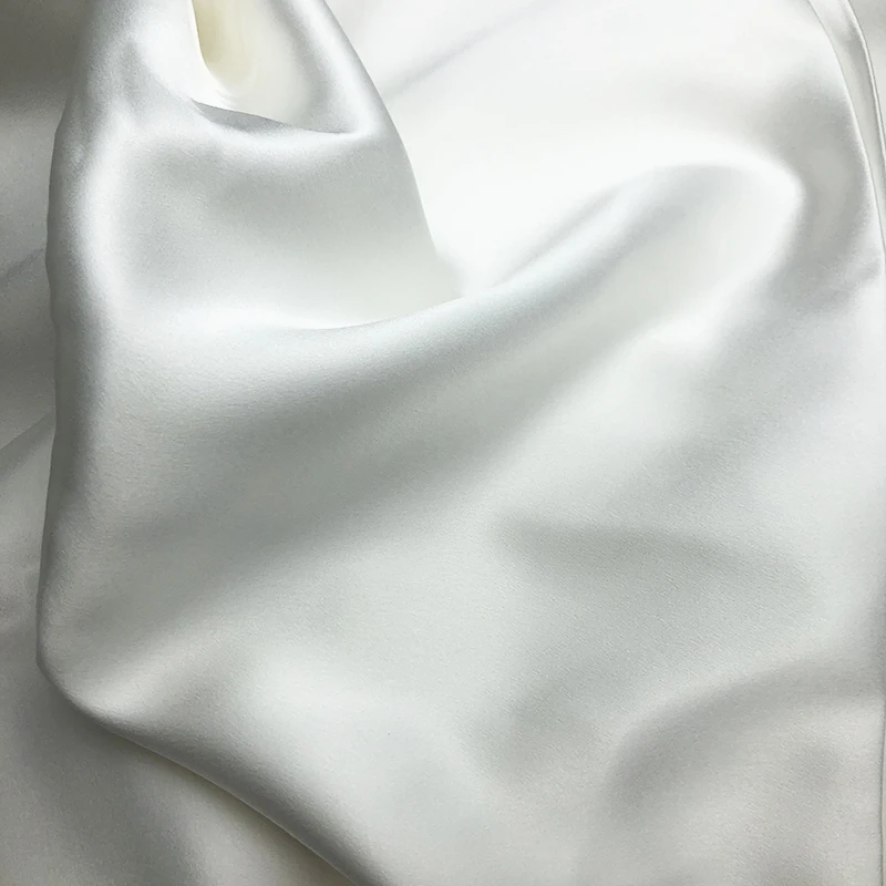 Real Silk 16 MM Off White Spandex  Satin Silk Dress Fabric Sewing Accessories  Stretch Fabrics for Sewing Clothes by The Meter