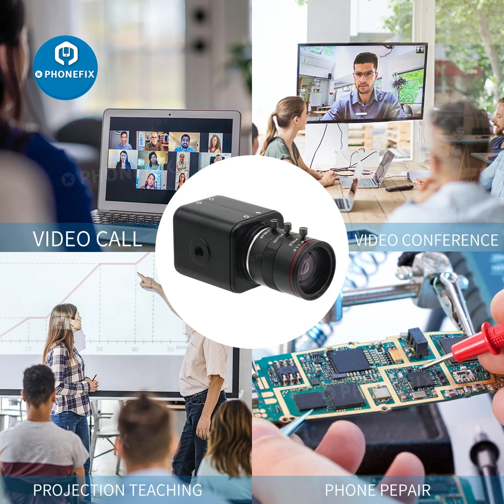 1080p HD Live Stream Camera Video Recording Webcam HDMI Video Output Camera with 6-12mm C-Mount Fixed Focus CCTV Varifocal Lens