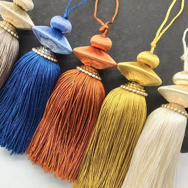 6Pcs Small Tassel Fringe Trim Craft Tassels Curtain Hanging Pendant DIY Room Accessories Key Tassel Wedding Jewelry Accessories