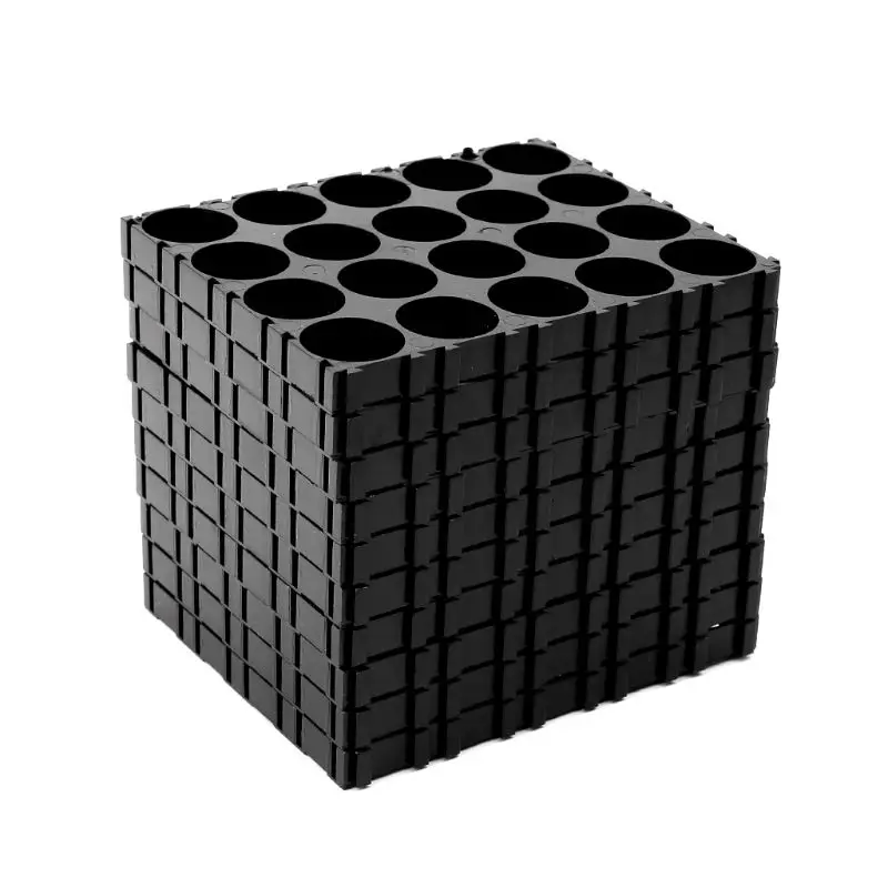 10x18650 bateria 4x5 célula espaçador irradiando escudo pacote prateleira de armazenamento plástico suporte de calor prateleira de armazenamento preto