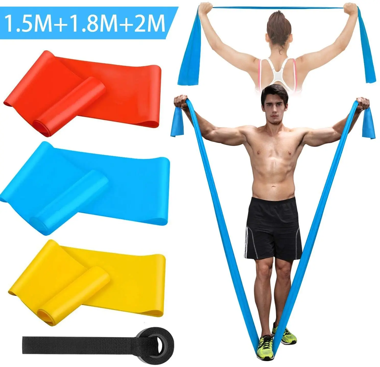 Elastyczne taśmy fitness 3 szt. Taśmy oporowe Elastyczne taśmy fitness Joga Pilates Crossfit Rozciąganie Mięśniowy sprzęt do ćwiczeń