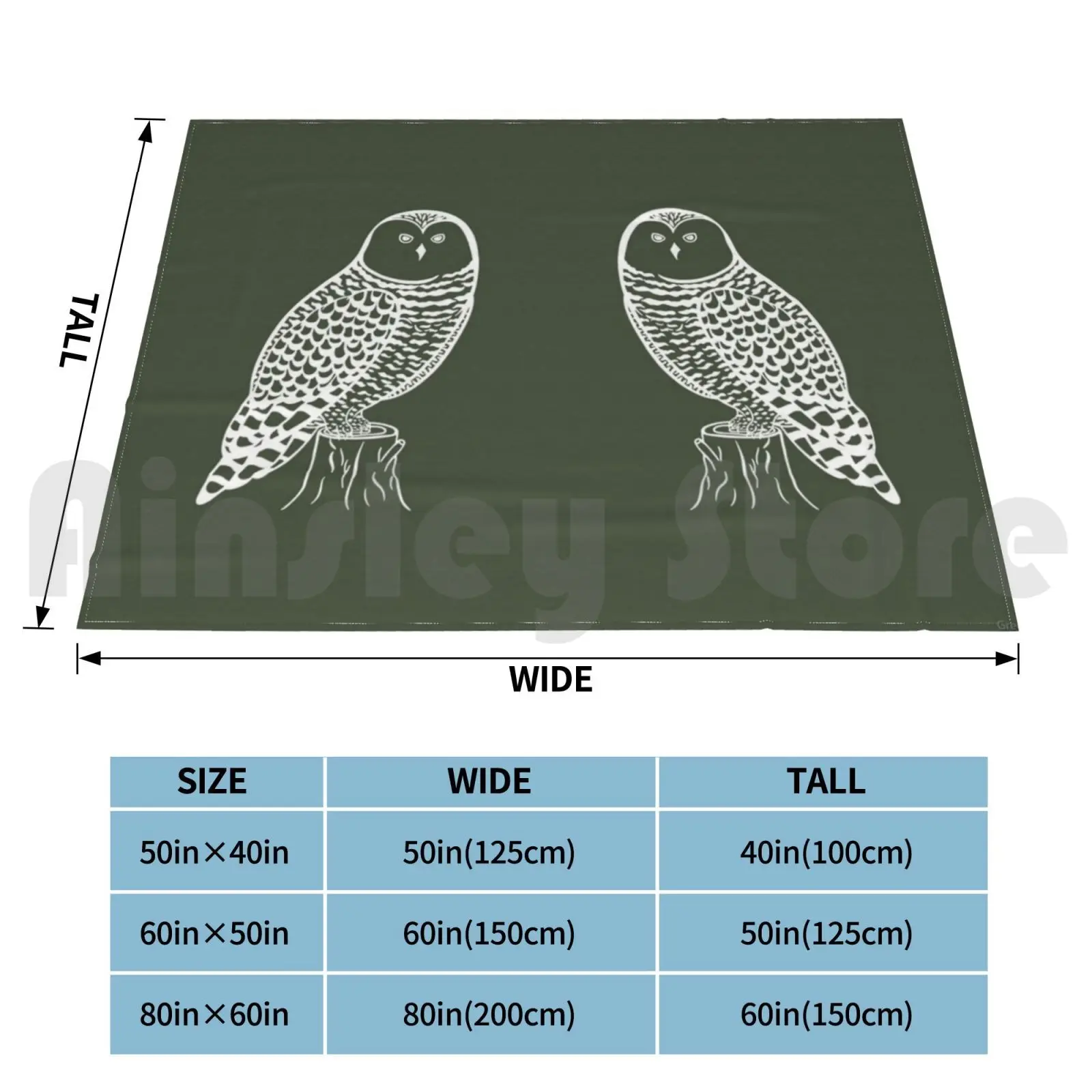 Snowy Owls In Love ( On Khaki ) Blanket Fashion Custom Snowy Owl Snowy Owls Bird Birds Owl Owl Bubo