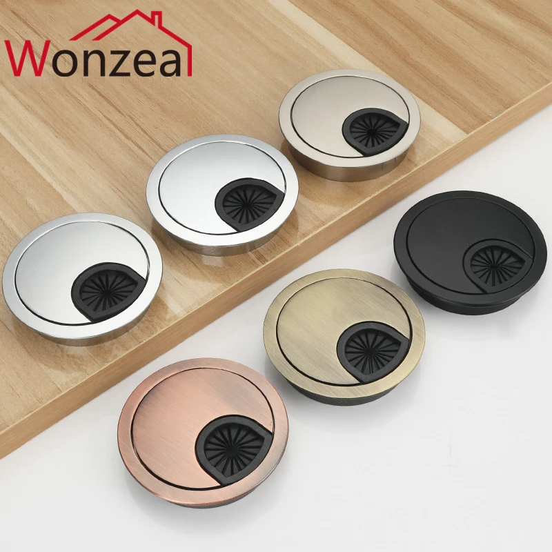 Tampa de buraco de fio de mesa, porta de saída para cabo de computador redondo, acessórios de fiação