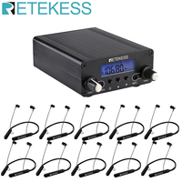 RETEKESS TR508 FM Transmitter+10Pcs FM Radio Receiver TR108 Bluetooth Sport Earphone For Drive-in Church Meeting Translation