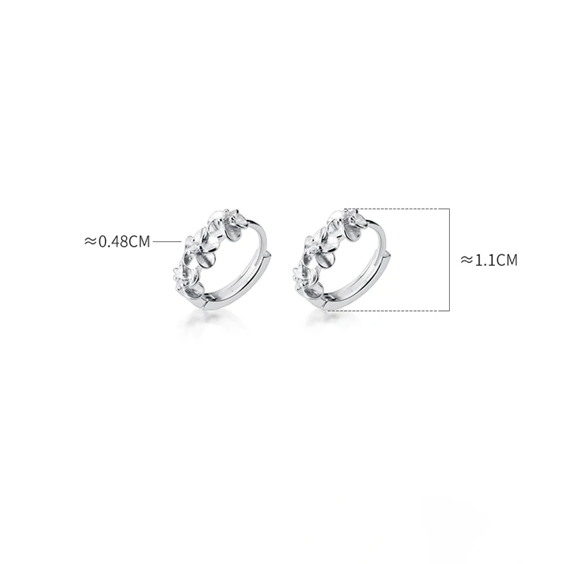 MIQIAO Women Jewelry 2020 New 925 Sterling Silver Simple Flower Hoop Earrings Buckle Female Sweet Fashion Creative Design Wild