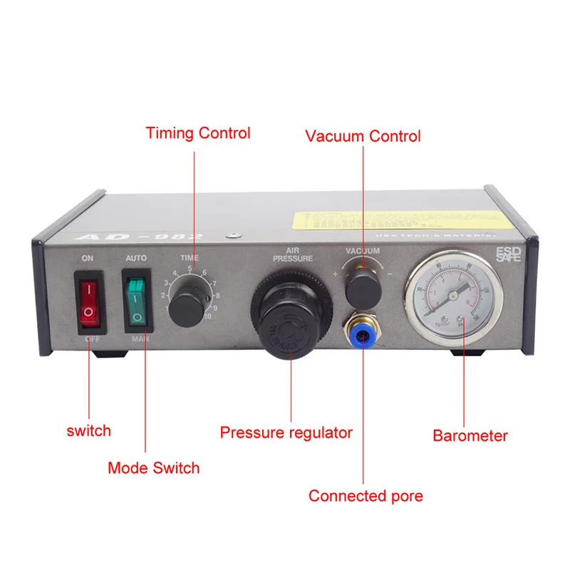 Imagem -05 - Distribuidor de Cola Semiautomático Dispensador de Cola de Alta Precisão 220v Ad-982 Pasta de Solda Pcb Controlador de Líquido Gotejador de Fluidos Peça