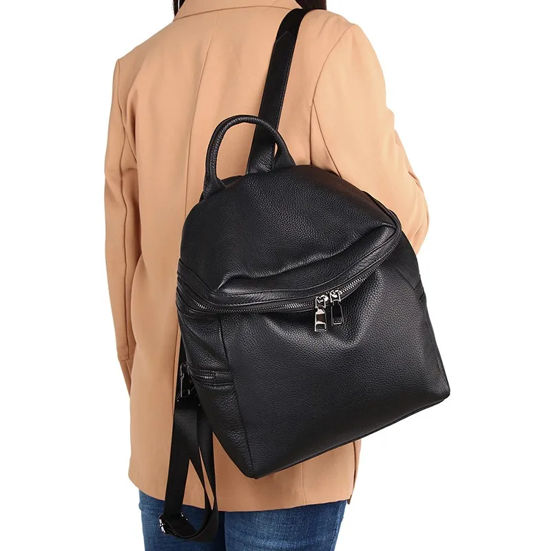 Luxury Genuine Leather Women Backpack 2024 Lady Bagpack Large Female Travel Backpack Bag Brand Girl School Bag Casual Rucksack