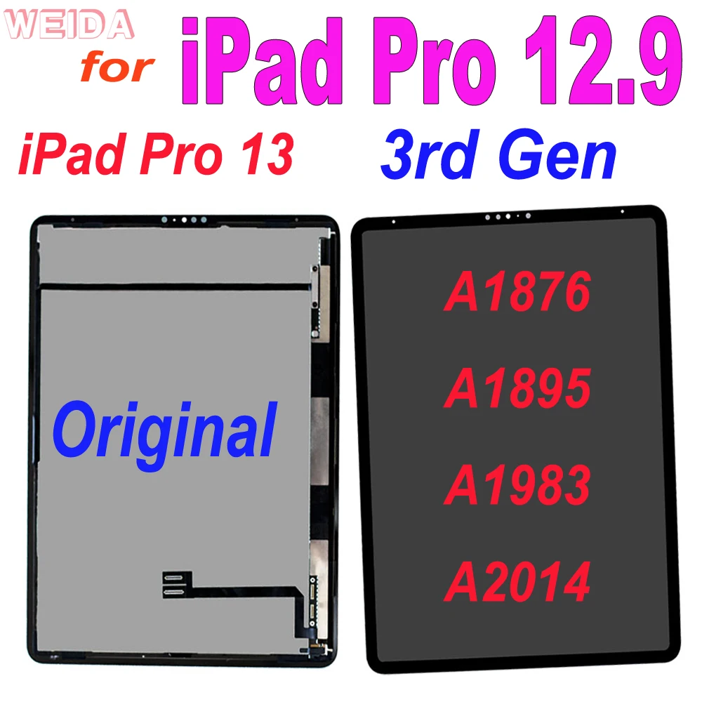 Imagem -02 - Original para Ipad Pro 13 Lcd para Ipad Pro 12.9 3rd Gen A1876 A1895 A1983 A2014 Lcd Screen Display Toque Digitador Assembléia 12.9