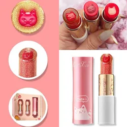 3pcs/Set Jelly Lipstick Cat Lip Balm Waterproof Long Lasting Crystal Moisturizing