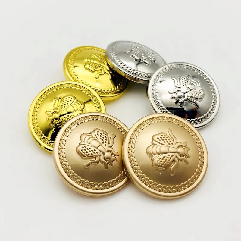 Golden Metal Snap Buttons für Kleidung, Bienen muster, Näh zubehör, Verzierungen für Mantel und Jacke, 20mm, Heißer Verkauf