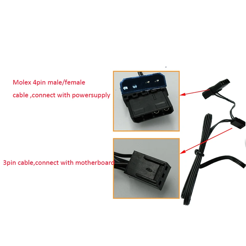 2pcs Computer fan 120mm cpu LED Fan pc fan 11blades  4color or 5color Water Cooler 120mm pc Fan Cooler double circle LED fan
