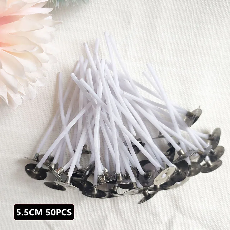 50PCS Diy Candle Wick Soy Candle Wick aromatherapy candle Glass Cup home-made materials, cable non-smoking Cotton Cord Lamp Wick