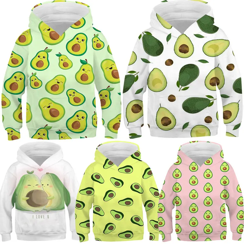 

New Avocado Print 3d Hoodies Kids Adults Sweatshirt Kpop Streetwear Men Women Harajuku Oversize Hoodie Boys Girls Pullovers Tops