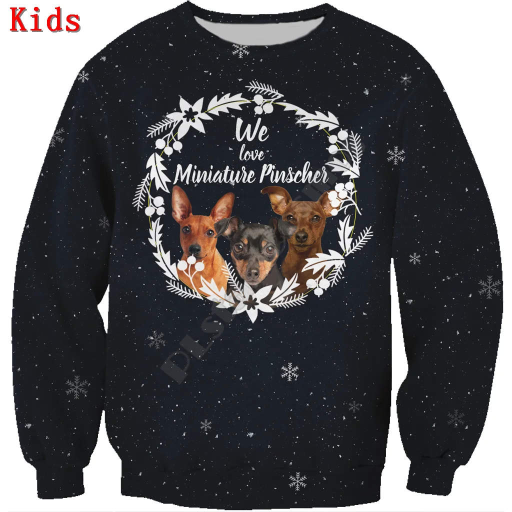 

Autumn Winter Miniature Pinscher 3d printed Hoodies Pullover Boy For Girl Long Sleeve Shirts Kids Christmas Sweatshirt 03