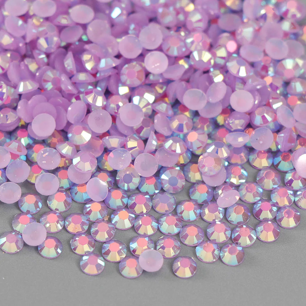 Dark Purple AB 2-4mm Nail Art Resin Jelly Rhinestone Round Flatback Nail Decorations DIY Nail Art Accessories