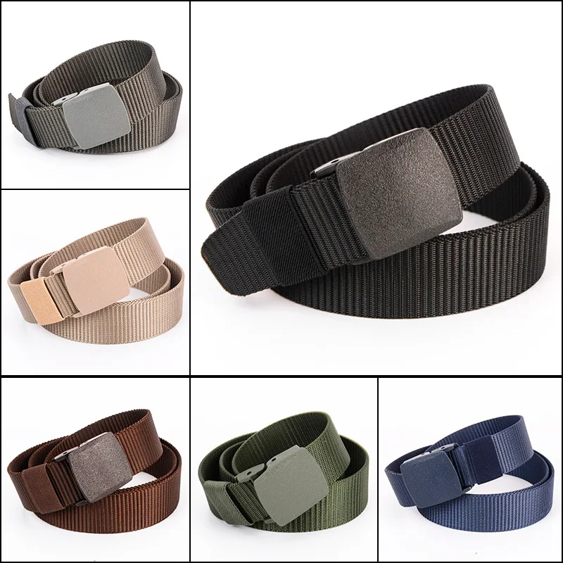 125cm Tactical Belts Nylon Military Army Waist Support Belts with Plastic Buckle Outdoor Travel Adjustable Waist Belt