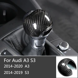 For Audi A3 S3 Gear Shift Handle Frame Cover Sticker Carbon Fiber Gear Shift Knob Head Cover Fit audi a3 8v s3 Car Accessories