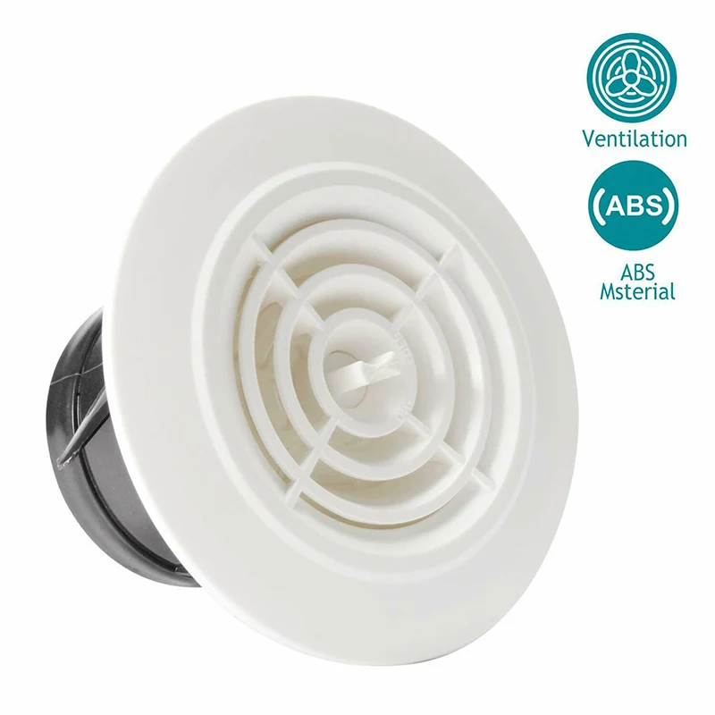 1pc 3/4/5/6/8 inch Round Air Vent ABS Louver Grille Cover Adjustable Exhaust Vent for Bathroom Bedroom Kitchen Ventilation Vents