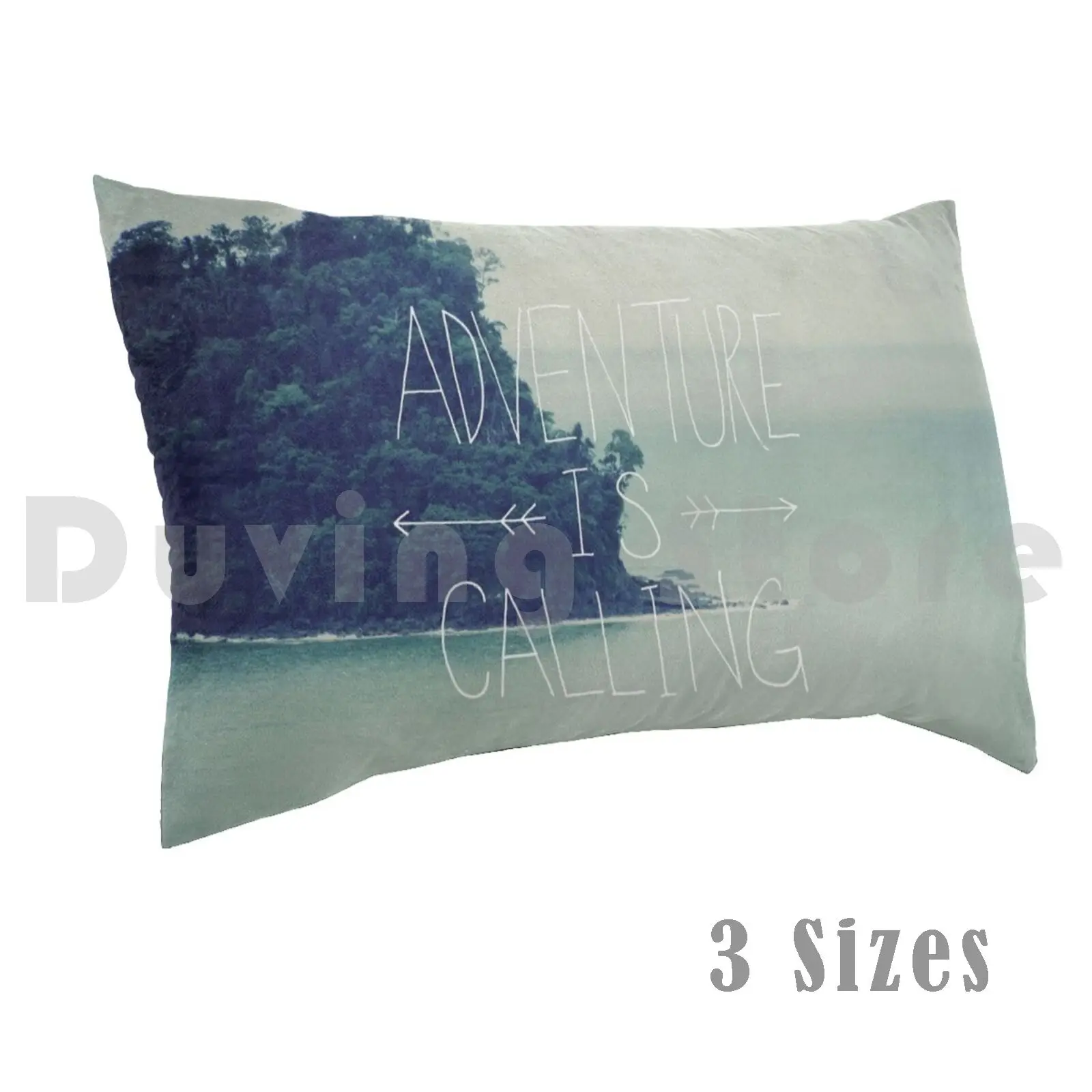 Adventure Island Pillow Case Printed 35x50 Adventure Wanderlust Nature Explore Typography Lettering Island